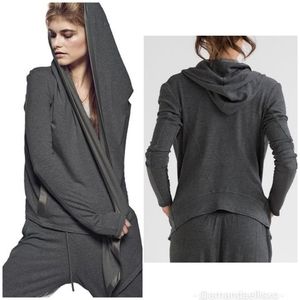 Nesh Luxe Organic Hooded Wrap Top Dark Grey